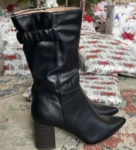 Journey Boots Size 7 Black Calf 2.5 In Heel Faux Leather - Picture 1 of 12