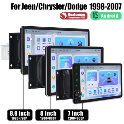 JOYING 7" 8" 8.9" HD Touchscreen Android13 GPS For Jeep/Chrysler/Dodge 1998-2007 - Image 1 of 4