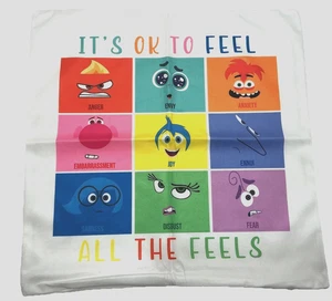 Inside Out Pillow Cover Kids Children  18”x18” “It’s Ok To Feel” Characters NEW - Picture 1 of 7