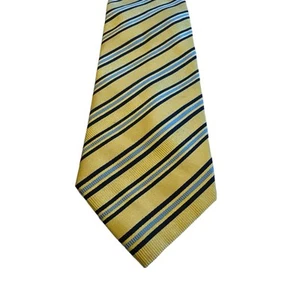 Corbata Alexander Julian Colores Seda Repp Amarillo Azul Diagonal Rayas - Imagen 1 de 15