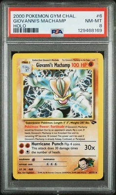 PSA 8 - Giovanni's Machamp 6/132 Gym Challenge Holo - Image 1 of 2