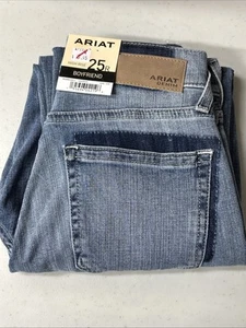 Ariat Denim Womens Jordana High Rise Jeans 25R Boyfriend Straight Leg Unhemmed - Picture 1 of 13
