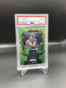 2023 PANINI PRIZM ROOKIE GEAR NEON GREEN PULSAR #RGCJS CJ STROUD PSA 10 - Picture 1 of 2
