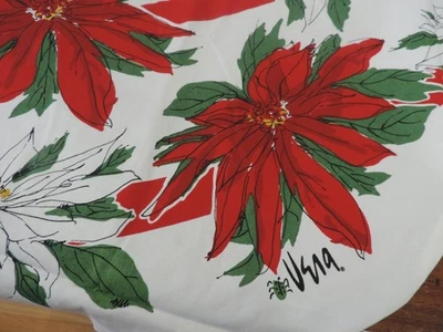 SCHÖNE VINTAGE VERA WEIHNACHTSTISCHDECKE ~ WEIHNACHTSSTERN ~ 70 RUND ~ NEUWERTIG IN VERPACKUNG - Bild 1 von 4