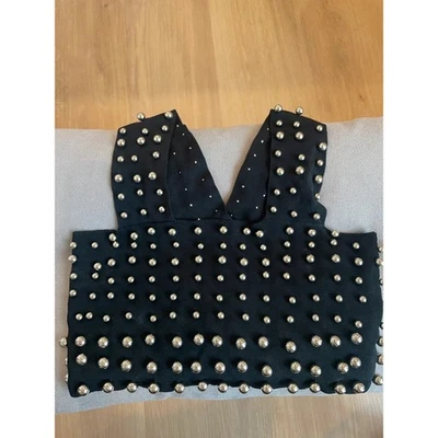 Topshop Petite – Black Embellished Crop Top – Size EU 38 / US 6 - Image 1 of 3