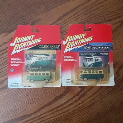 Vtg Johnny Lightning Volkswagen Samba Bus Lot Of 2 1:64 Diecast Cars Y2K - Image 1 of 4