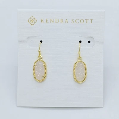 Nuevos pendientes colgantes de oro Kendra Scott Lee en blanco Drusy Foto 1 de 2
