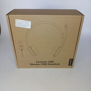 Lenovo 100 Auriculares Estéreo USB con Micrófono 4XD0X88524 L09 Con Cable Negros Nuevos - Imagen 1 de 10