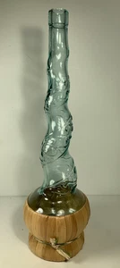 Vintage Bottaro Twisted Glass Wine Botlte with Raffia Base 15.5 in. - Picture 1 of 11