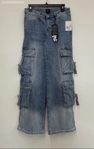 Forever 21 Blue Bratz Wide Leg Cargo Jeans - Größe 26 - Bild 1 von 8