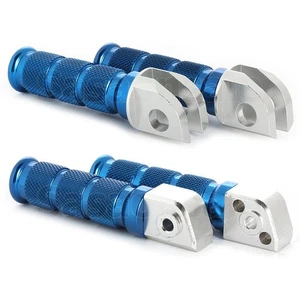 BLUE CNC Billet Anodized FRONT + REAR Foot Pegs for Kawasaki ZX6R ZX9R ZX12R - Picture 1 of 5