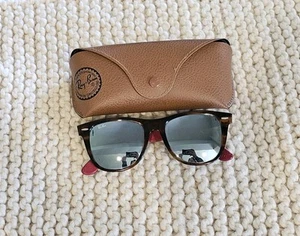 Original Ray-Ban Wayfarer Tricolor Tortoise Gray Red Sunglasses & Case Italy - Picture 1 of 12