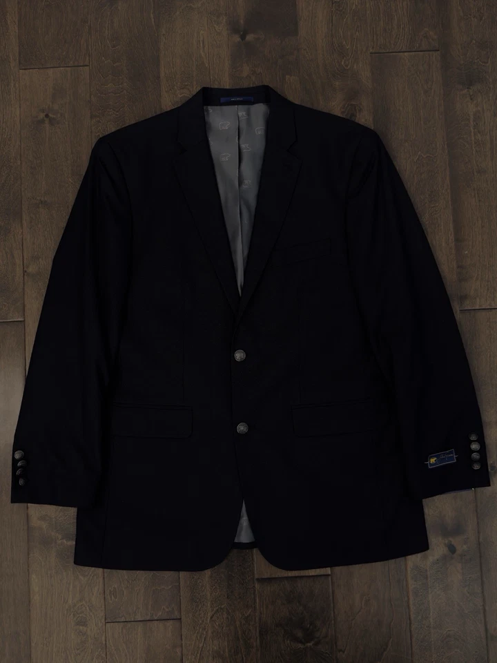 Nuevo con etiquetas Abrigo Blazer Jack Nicklaus Hombre Negro Deportivo Escudo Plateado Botones Talla 42R Logo Foto 1 de 4