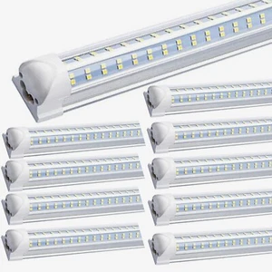 10Pack LED Shop Lights Fixture Tube Strip Ceiling Lights 8FT For Garage Workshop - Picture 1 of 9