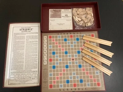 Scrabble Crossword Game Vintage 1976  Selchow & Righter Complete Family - Image 1 of 4