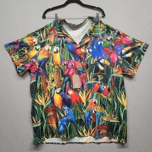 NWT Hawalili Mens Multicolor Short Sleeve Button Up Hawaiian Shirt Size 3XL - Picture 1 of 12