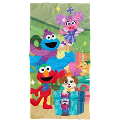 Toalla de playa para niños Sesame Street Elmo Abby Cookie Monster Presents, 30"x60" Foto 1 de 4