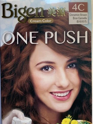 Vendedor de EE. UU. Bigen One Push #4C Marrón Canela Sin Mezcla Cubiertas de Color de Cabello Gris Foto 1 de 4