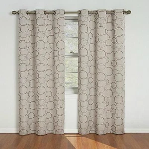Eclipse Supreme Sphere Blackout One Grommet Window Curtain Panel, Linen, 42x95 - Picture 1 of 4