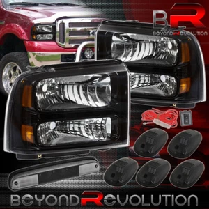 For 05-07 Ford F350 Black Amber Head Light 3Rd Brake Lamp Smoked Roof Marker - Picture 1 of 4
