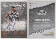 2019-20 Panini Court Kings Impressionist Ink Citrine /25 Stephen Jackson Auto