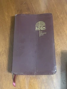 The NIV Rainbow Study Bible Bold Line Edition Burgundy 1992 Pastor Color Coded - Imagen 1 de 24