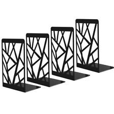 4 PCS Sturdy Modern Geometric Bookends Non-Skid Bookend  Bookworms