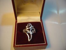 VINTAGE SOLID SILVER STUNNING UNUSUAL POINTY SPIRALLY  DESIGN RING-SIZE O1/2