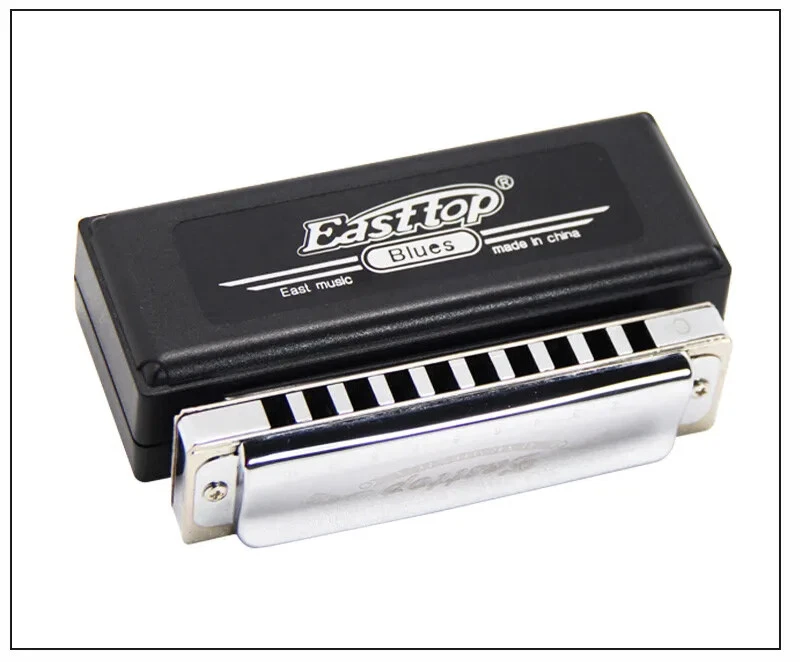 T006 10 agujeros 20 tonos latón peine latón caña blues instrumento armónica Foto 1 de 4