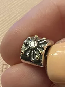 Genuine Pandora Silver & 14ct Gold Zirconia Star Charm 790188CZ - Picture 1 of 7