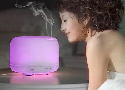 LAMPADA DIFFUSORE UMIDIFICATORE AROMI AROMATERAPIA PROFUMO ARIA CROMOTERAPIA LED - Immagine 1 di 4