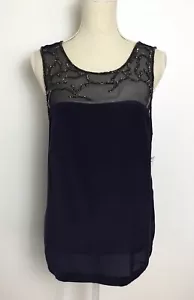 New Willow & Clay Silk  Beaded Embellished Tank Top Blouse  - Picture 1 of 9