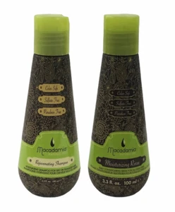 Macadamia Natural Rejuvenating Shampoo & Moisturizing Rinse 3.3 oz Travel Set - Picture 1 of 5