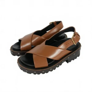 Marni Fussbett Sandalen mit Kreuzriemchen braun Größe 39 - Bild 1 von 8