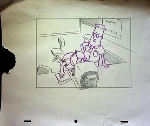 Lápiz de diseño dibujado a mano Dilbert (serie de televisión) 1999 EP 16 producción de embarazo - Imagen 1 de 2