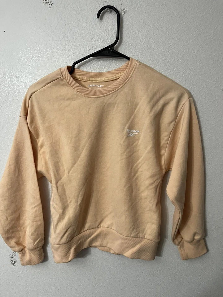 Sudadera Reebok Niñas Grande 10 Naranja Suéter Manga Larga Crew Foto 1 de 4