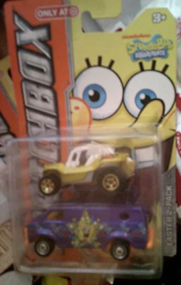 NIB Spongebob Matchbox Easter 2-pack, dune buggy & van - Image 1 of 2