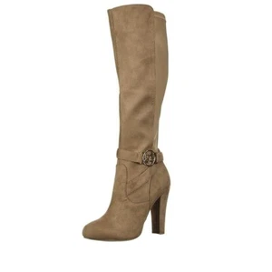 bebe Womens 8.5 M Taupe Brown Knee High High Heeled Boots NIB YR9 - Picture 1 of 7