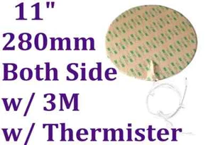 11"  280mm Diameter 280W Both Side w/ 3M NTC100K Thermister Silicone Heater - Picture 1 of 6