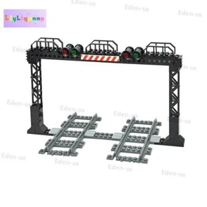 City Railway Train Traffic Light Sign MOC Kit Building Blocks Brick Set DIY - Picture 1 of 5
