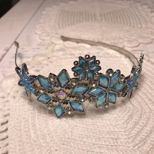 Hair Head Band Euro Disney London Ltd Ed. Metal Elsa FROZEN Blue Snowflake Tiara - Picture 1 of 9