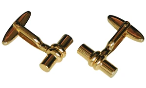 Goldtone cricketers cufflinks cricket bail novelty shape men or ladies VGC ij - Picture 1 of 2