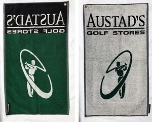Austad's Golf Stores Golf Bag Towel Cotton Green White Logo - Picture 1 of 3