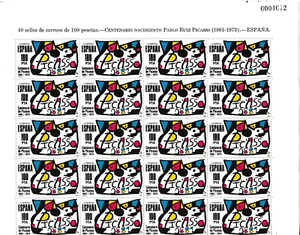 España  - 1981 - Picasso - Edifil 2609 - Pliego 60 Sellos - MNH - Imagen 1 de 3