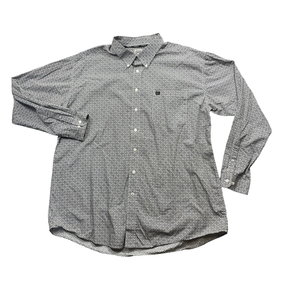 Camisa de vestir Cinch XXL manga larga abotonada cuello botón bolsillos 100 % algodón Foto 1 de 4