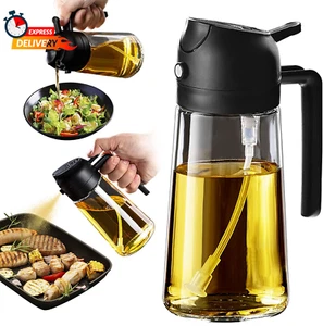 TrendPlain 16oz/470ml Glas Olivenöl Sprayer zum Kochen - 2 in 1 Olivenöl Dis - Bild 1 von 6