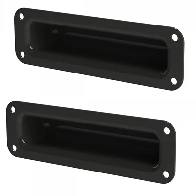 2 Adam Hall Schalengriffe schwarz schmal Griff Mulde 150x45 mm Boxen Griffe - Bild 1 von 3