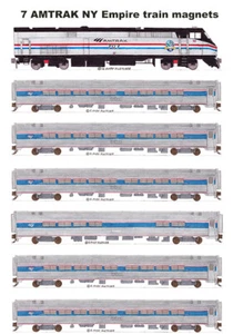 Amtrak New York Empire Service P32ACDM & Train 7 magnets Andy Fletcher - Picture 1 of 1