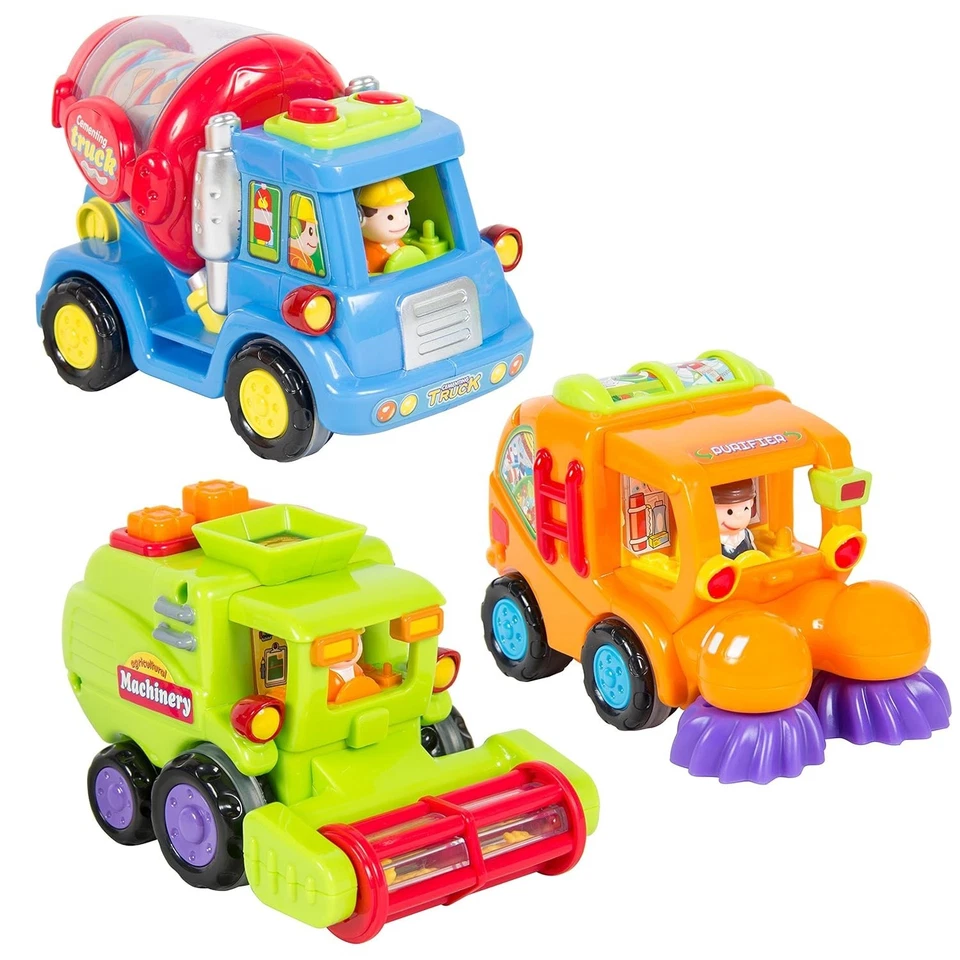 Juego de camiones de juguete 3 piezas coches push & go accionados por fricción para niños pequeños 18+M nuevo en caja regalo Foto 1 de 4