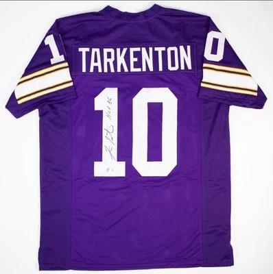 Fran Tarkenton Signed Minnesota Vikings Custom Jersey XL (Beckett) "HOF 86" - Image 1 of 3